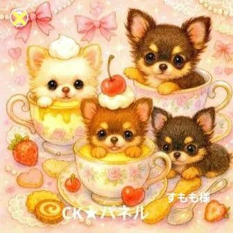 ハンドメイド　オーダー受付ページ　　♡スイーツわんこ　パネル♡