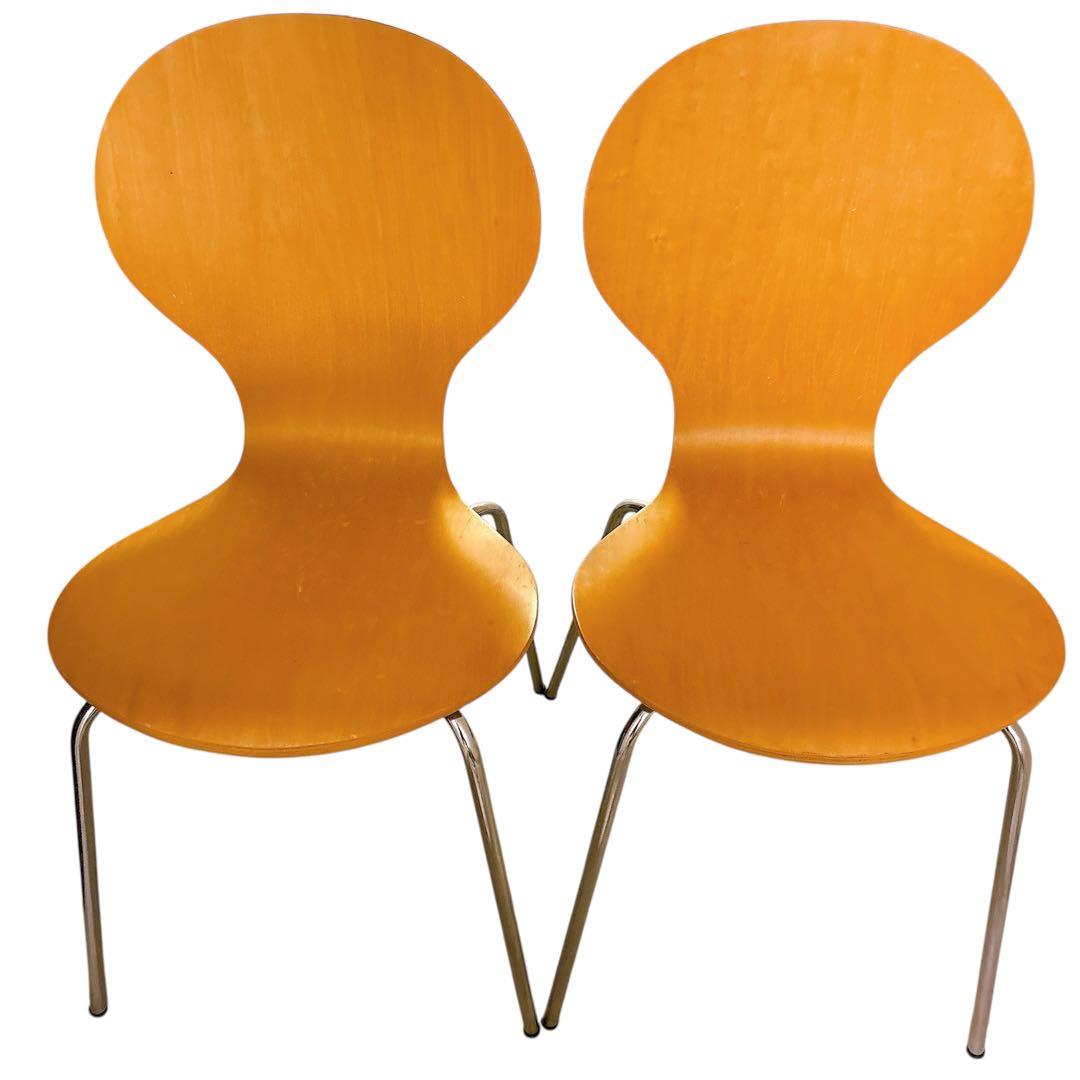 ダイニングチェア スタッキングチェア カフェ 木製 曲げ木 洋風 2脚セット