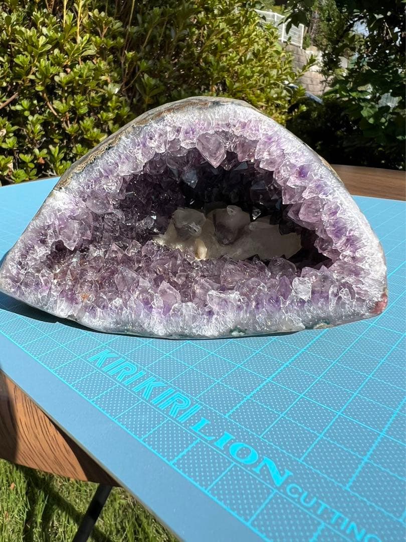 A166 高品質アメジストドーム クラスター カルサイト共生 パワーストーン