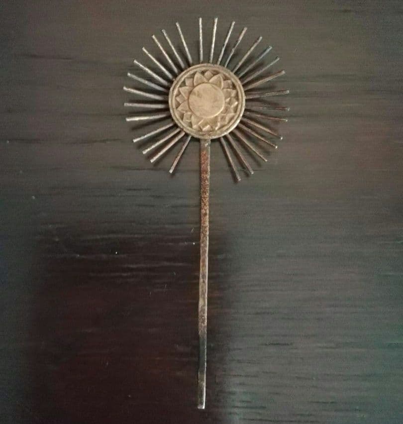 逸品　仏教美術　光背　放射光　古銅　江戸明治期　オブジェ　和骨董　アンティーク