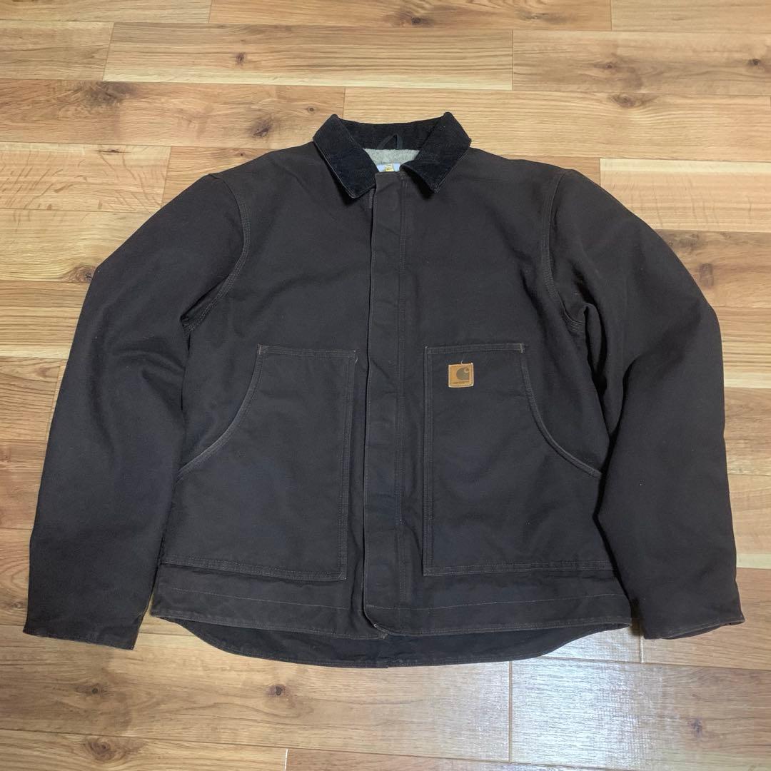 Carhartt J164 DKB ダークブラウンジャケット シェルパ裏地