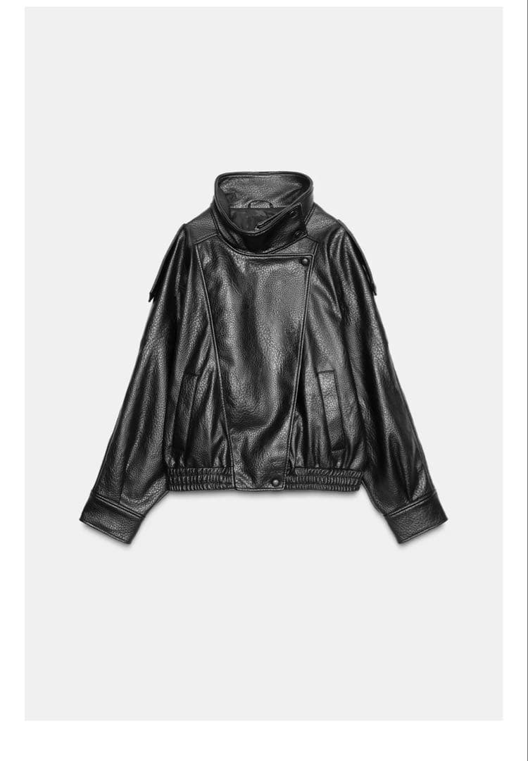 ZARAブラック　フェイクレザージャケット