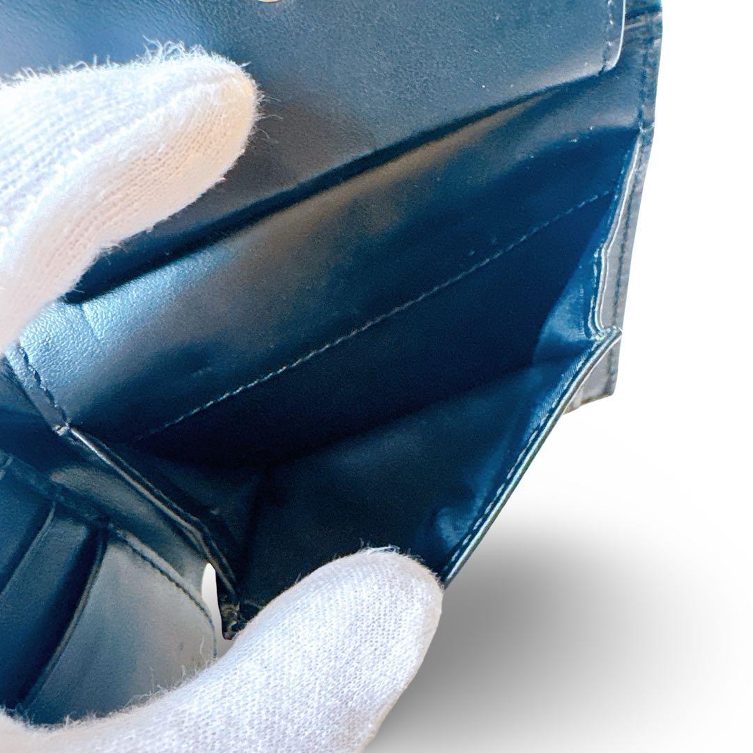 BURBERRY バーバリー 二つ折り財布 スムースレザー ブラックロゴ型押し