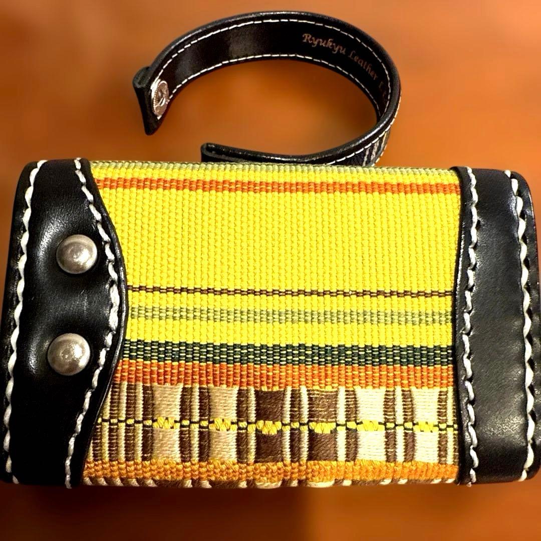 【首里織】琉球レザーL.L.A キーケース＆ブレスレットセット 沖縄伝統工芸新品