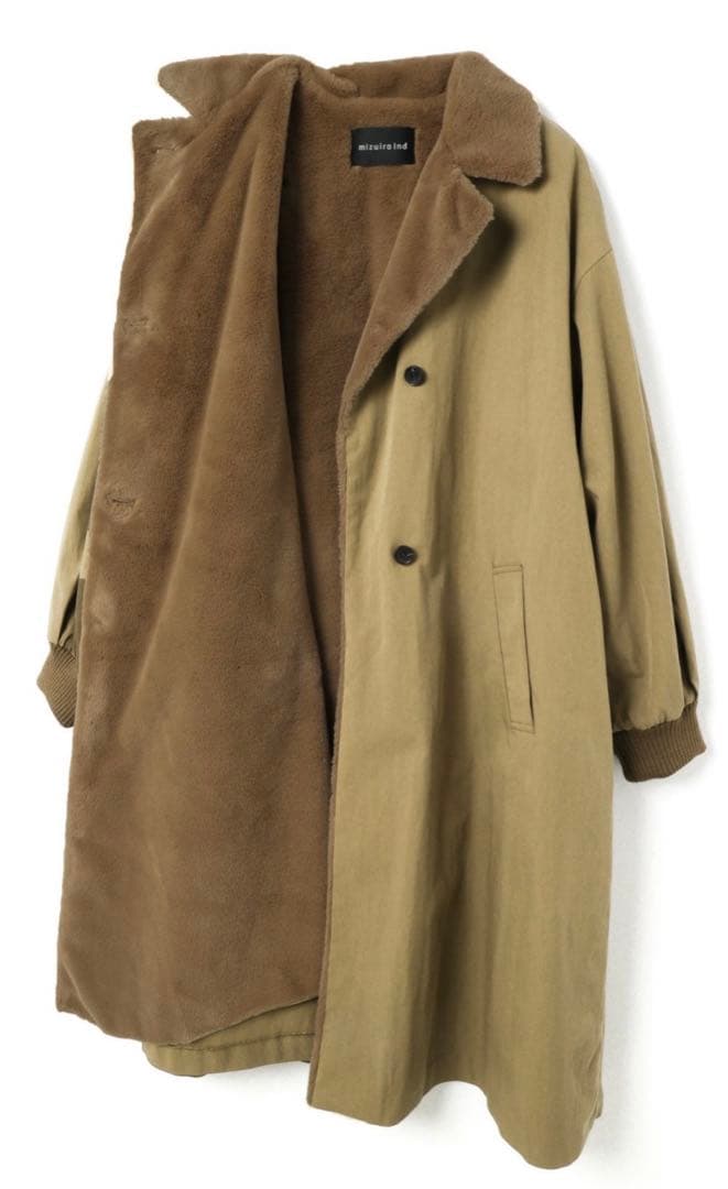 mizuiroind ミズイロインド バックボアコート ベージュ