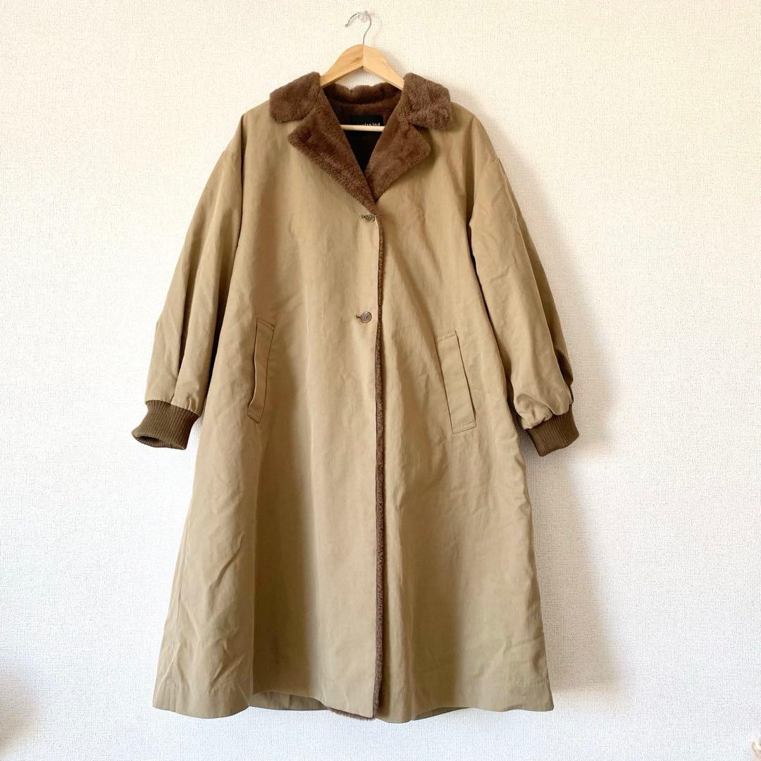 mizuiroind ミズイロインド バックボアコート ベージュ