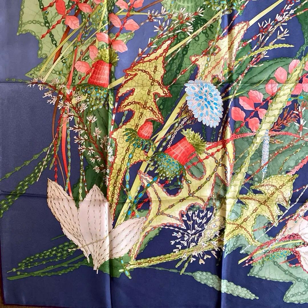 Asprey LONDONシルクスカーフ　フラワー柄 スカーフ 極美品　希少