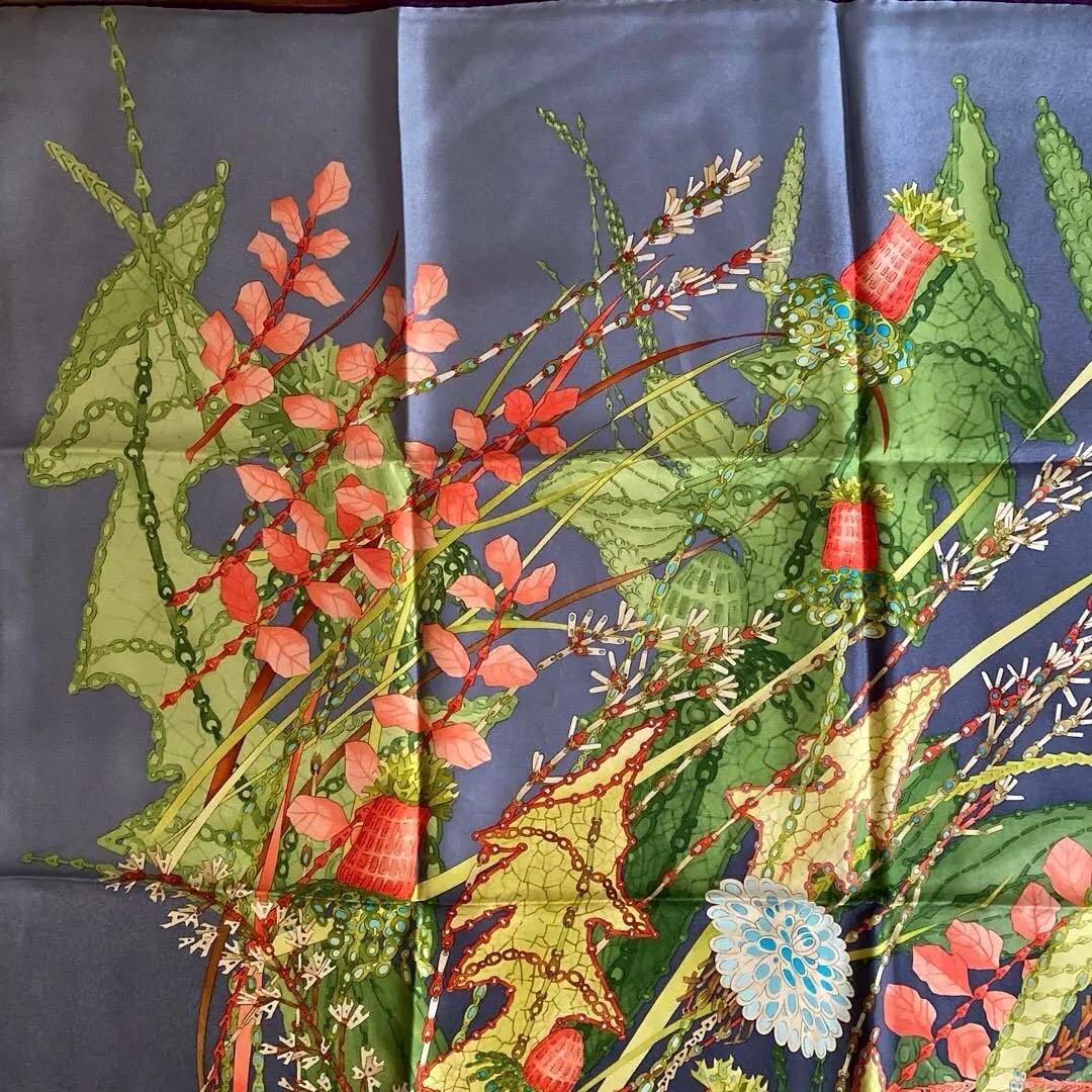 Asprey LONDONシルクスカーフ　フラワー柄 スカーフ 極美品　希少