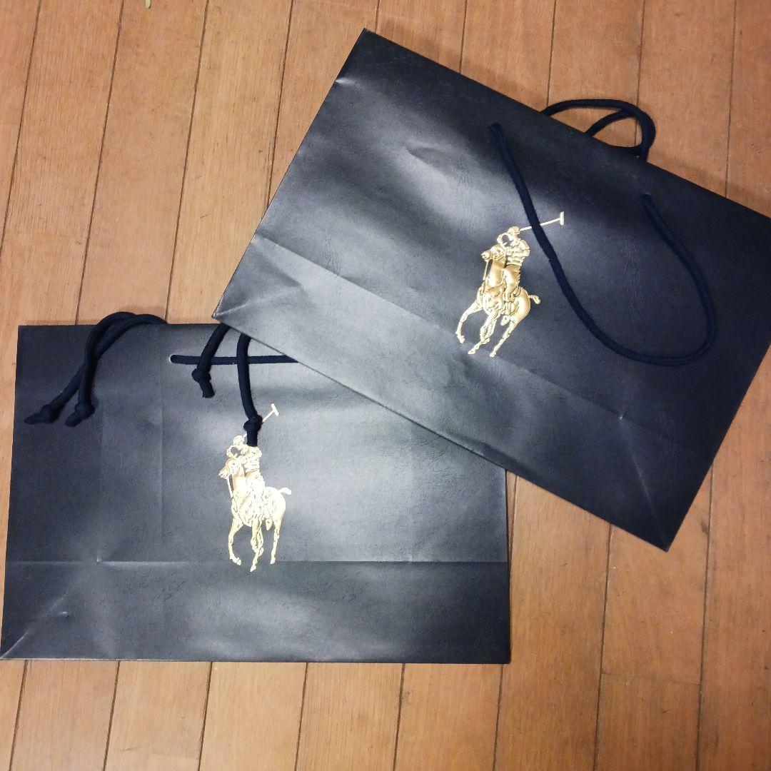 Polo Ralph Lauren リバーシブルウールマフラーショッパー袋2枚