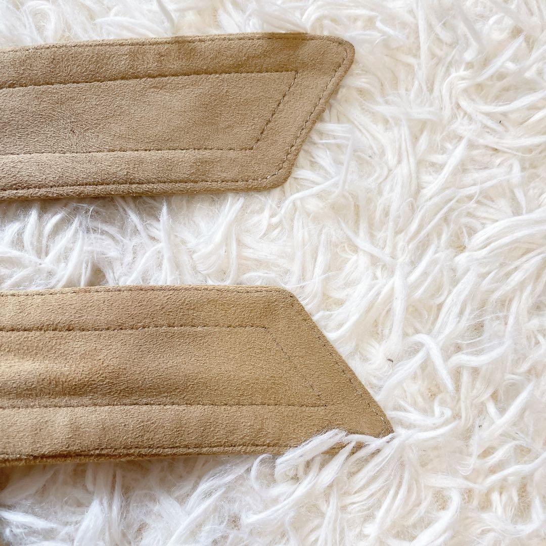 美品✨グレースクラス ラムレザー スウェードロングコート　M ベルト　ベージュ