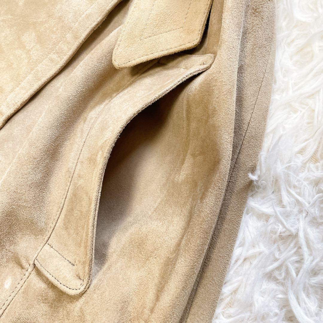美品✨グレースクラス ラムレザー スウェードロングコート　M ベルト　ベージュ