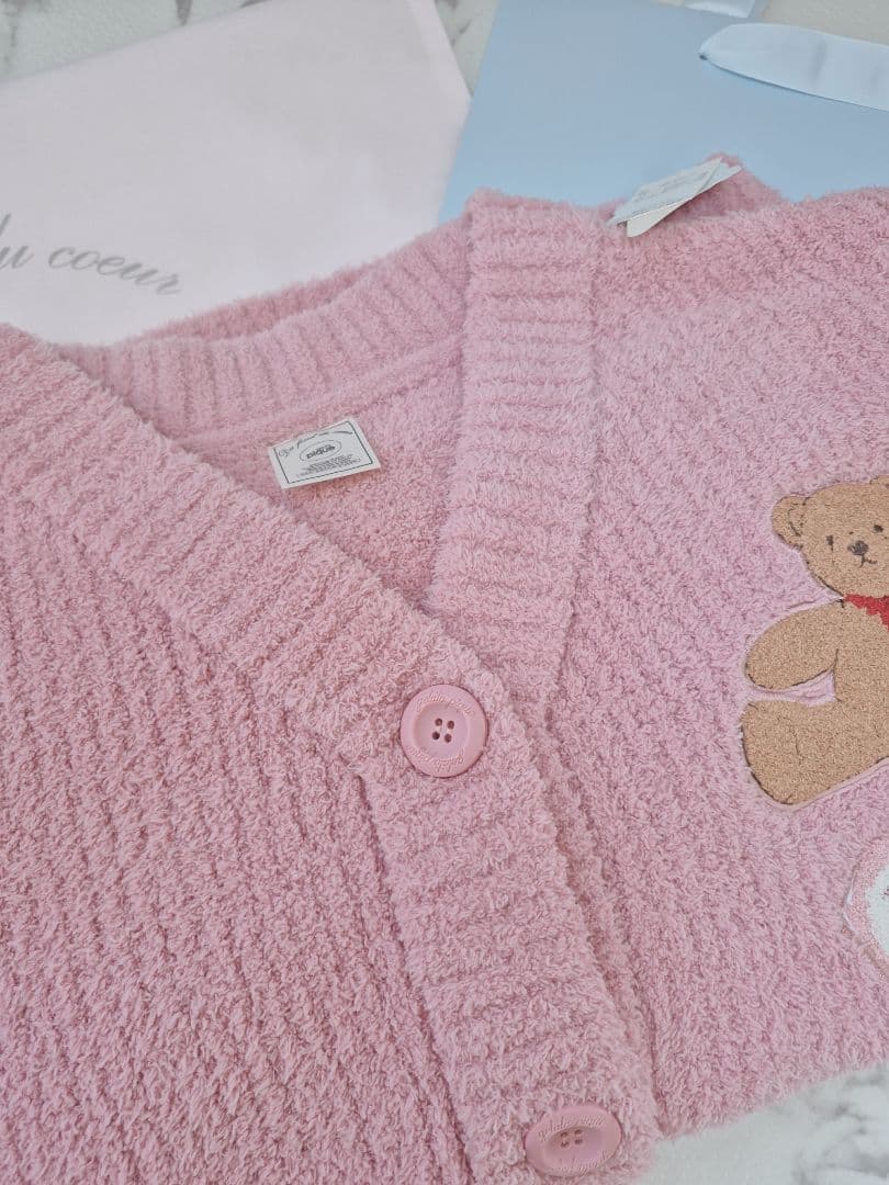 ジェラートピケ ベビモコさがらカーディガン【PNK】