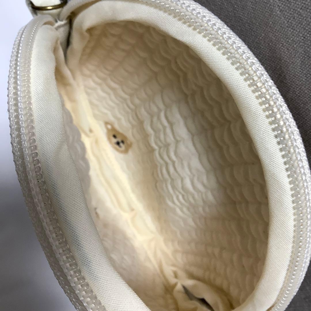 ハンドメイド　フラットポーチ　マスコットポーチ　パネル生地　ポメラニアン