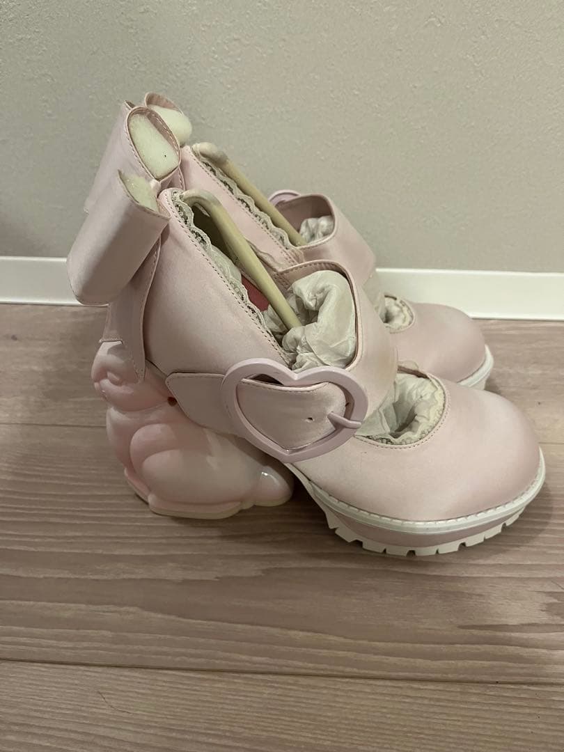 swankiss ウサギ ヒール ピンク リボン ハートバックル 新品 M