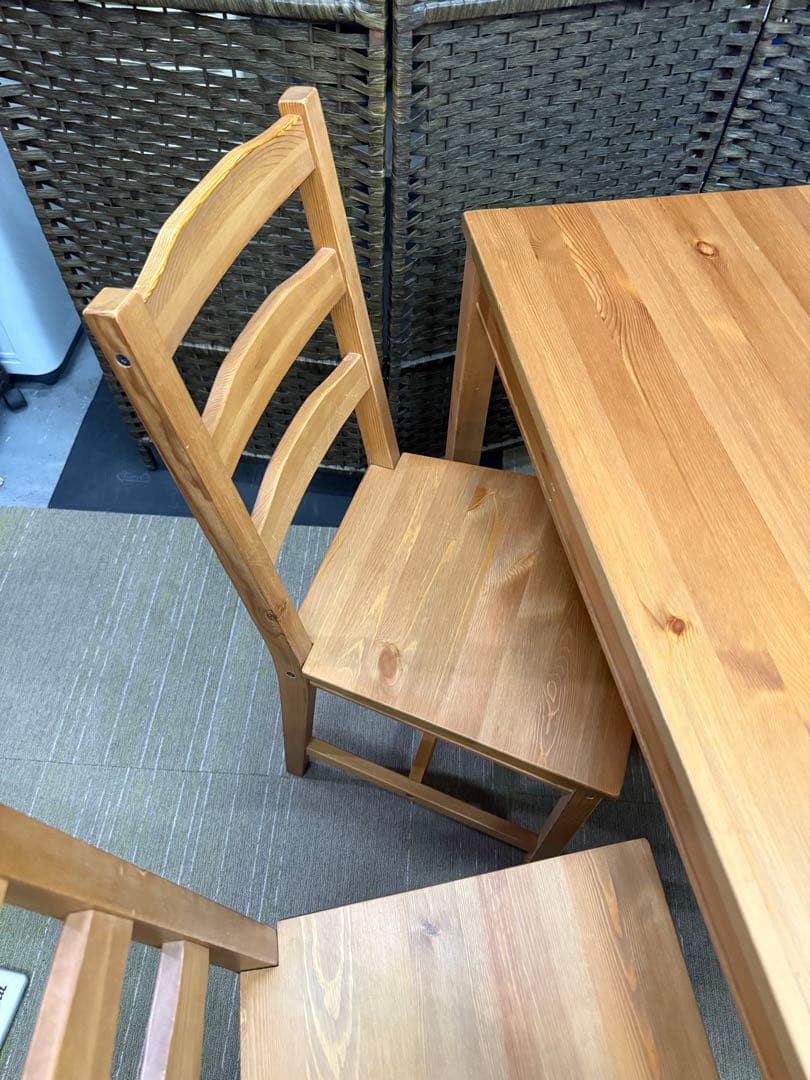 【洗浄消毒作業済】IKEA JOKKMOKK ヨックモック　テーブル＆チェア4脚