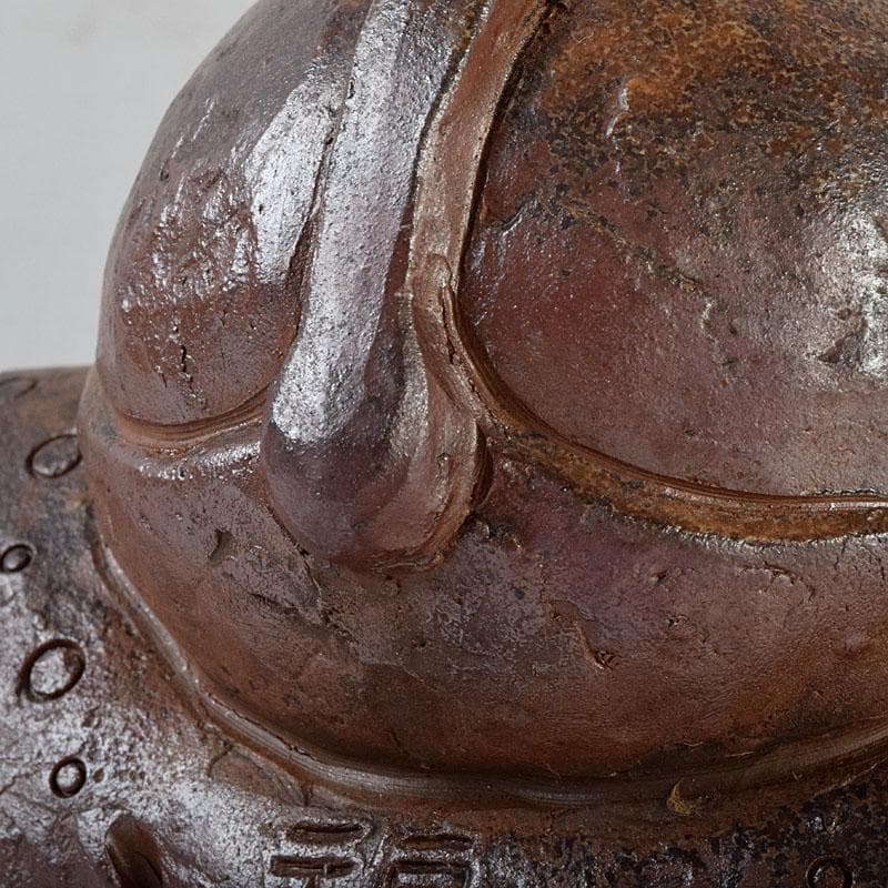 備前焼　福助　置物　縁起物　高さ約16.5㎝　在銘　V　9094