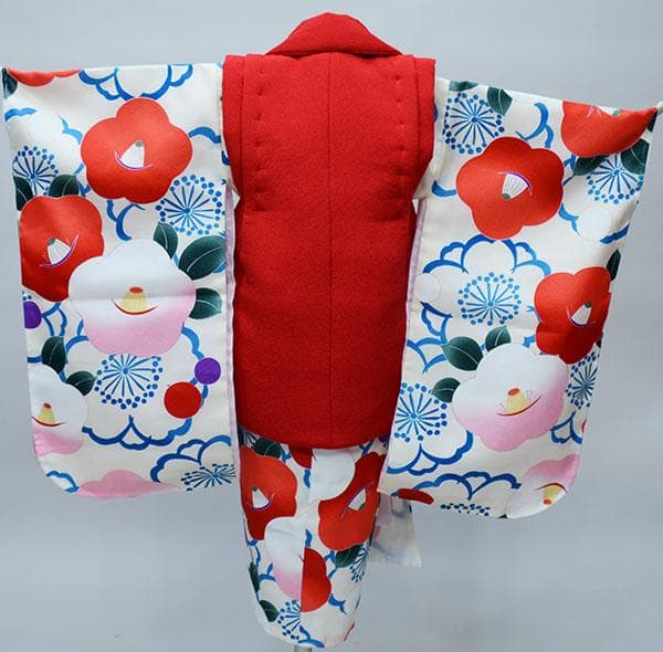 七五三 三歳 女児 被布着物フルセット お仕立て無料 NO34388