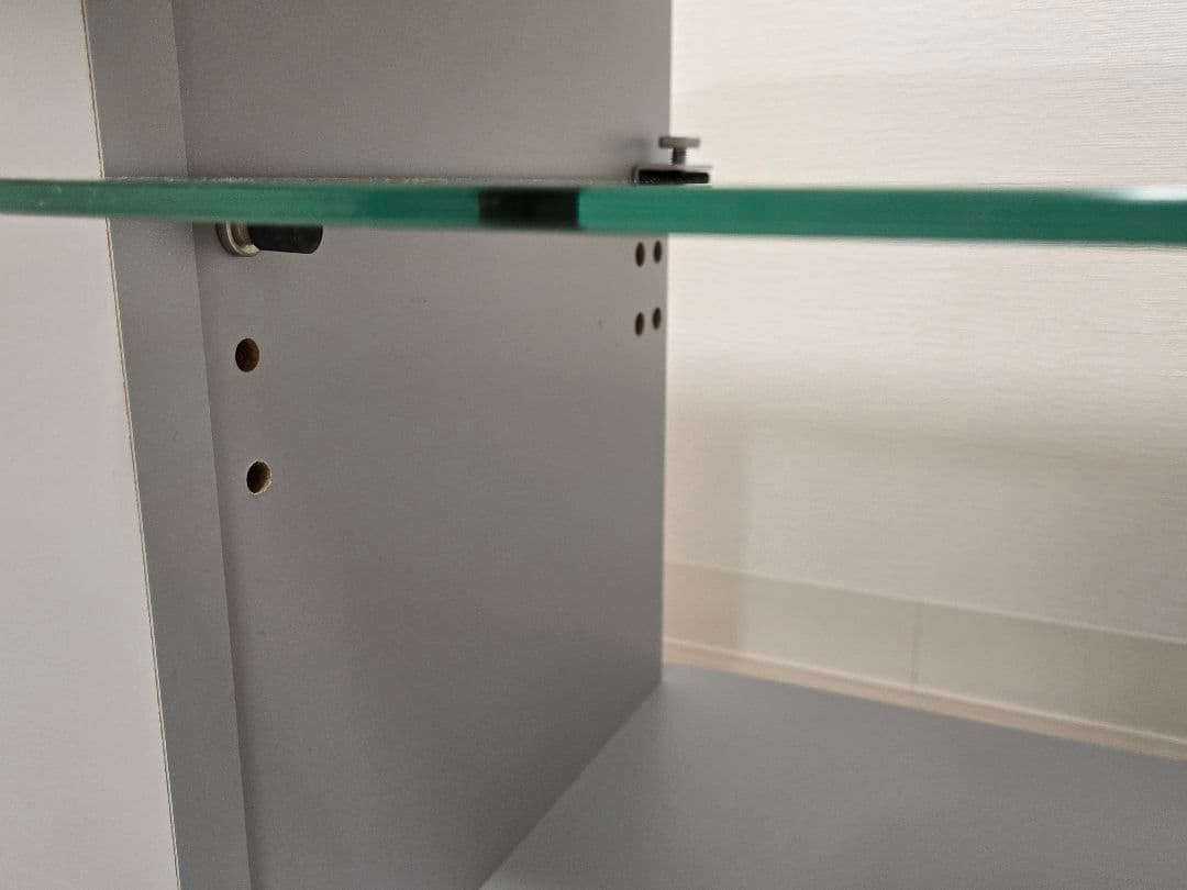 Panasonic テレビ台 グレー ガラス棚 キャスター付き