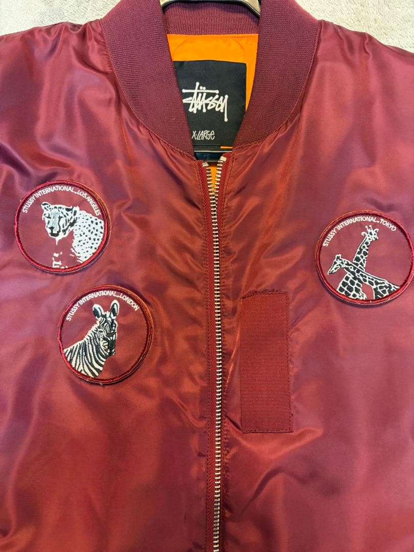 ステューシー　stussy ma-1 バーガンディ