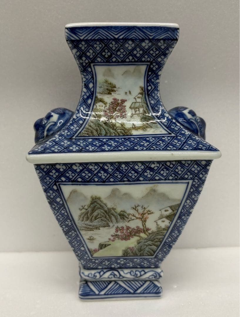 【中国花瓶】花器 山水 大清道光年生 置物 骨董品美術品