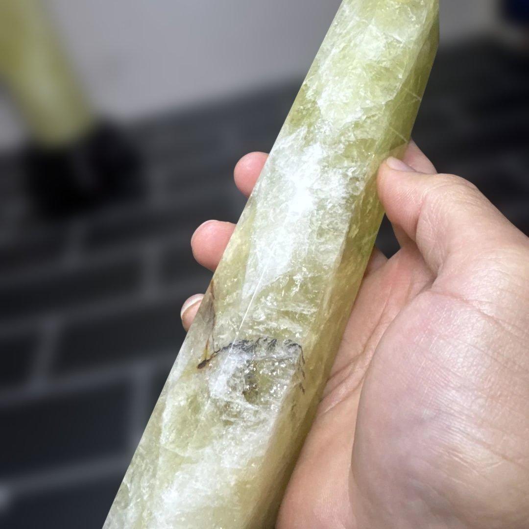 【高品質】大型 シトリンポイント 原石 台座付き 2本セット