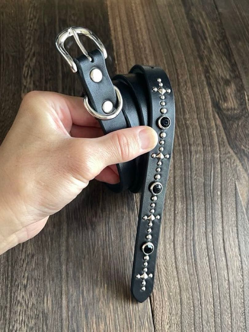 ナローロングベルト　シルバー　牛ヌメ　exca HTC CALEE