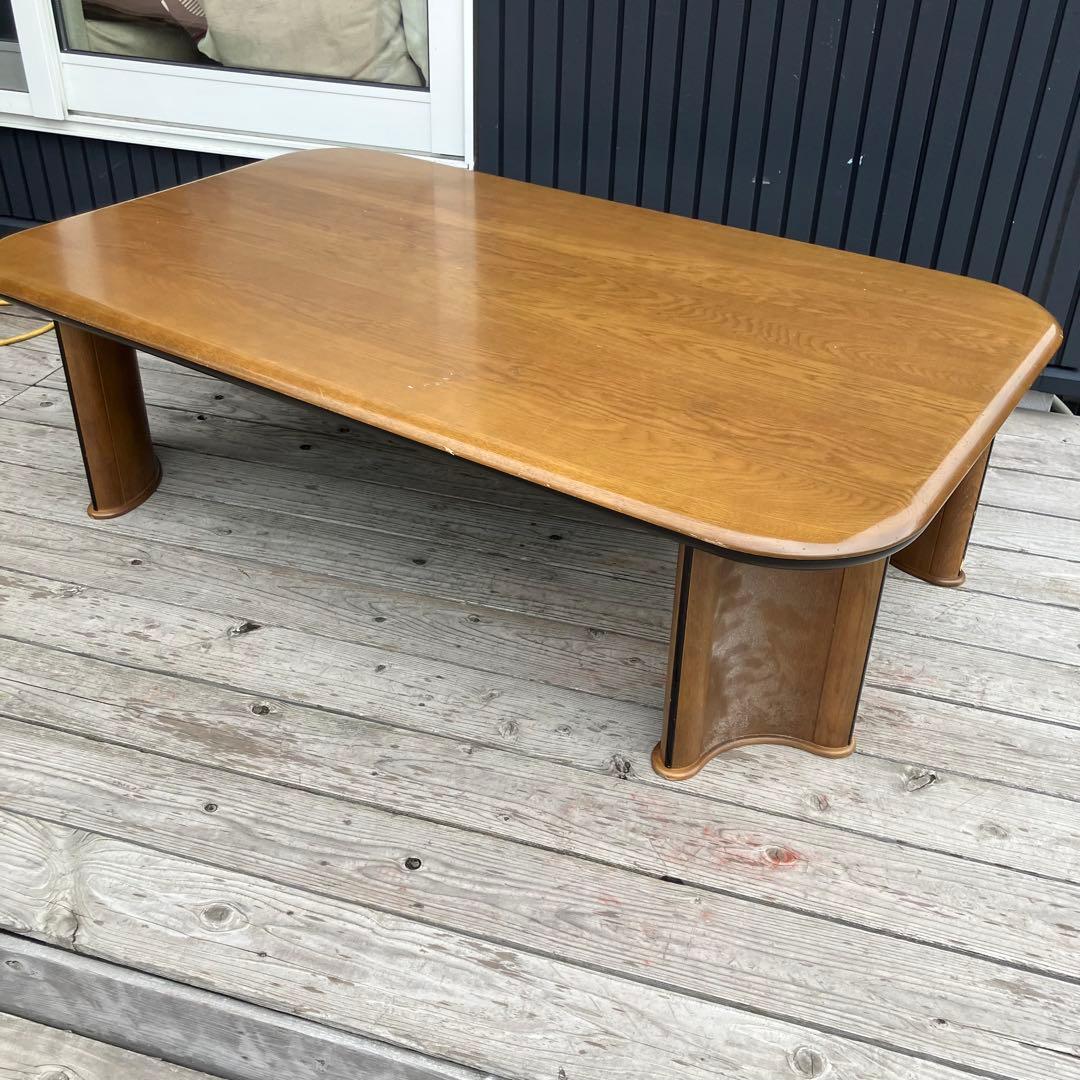 カリモク 天然木 大型センターテーブル 木製 ローテーブル 座卓 ビンテージ