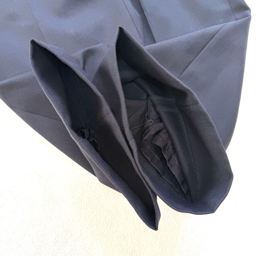 美品15/17号✨ニューヨーカー シルク パンツ スーツ セットアップ ネイビー