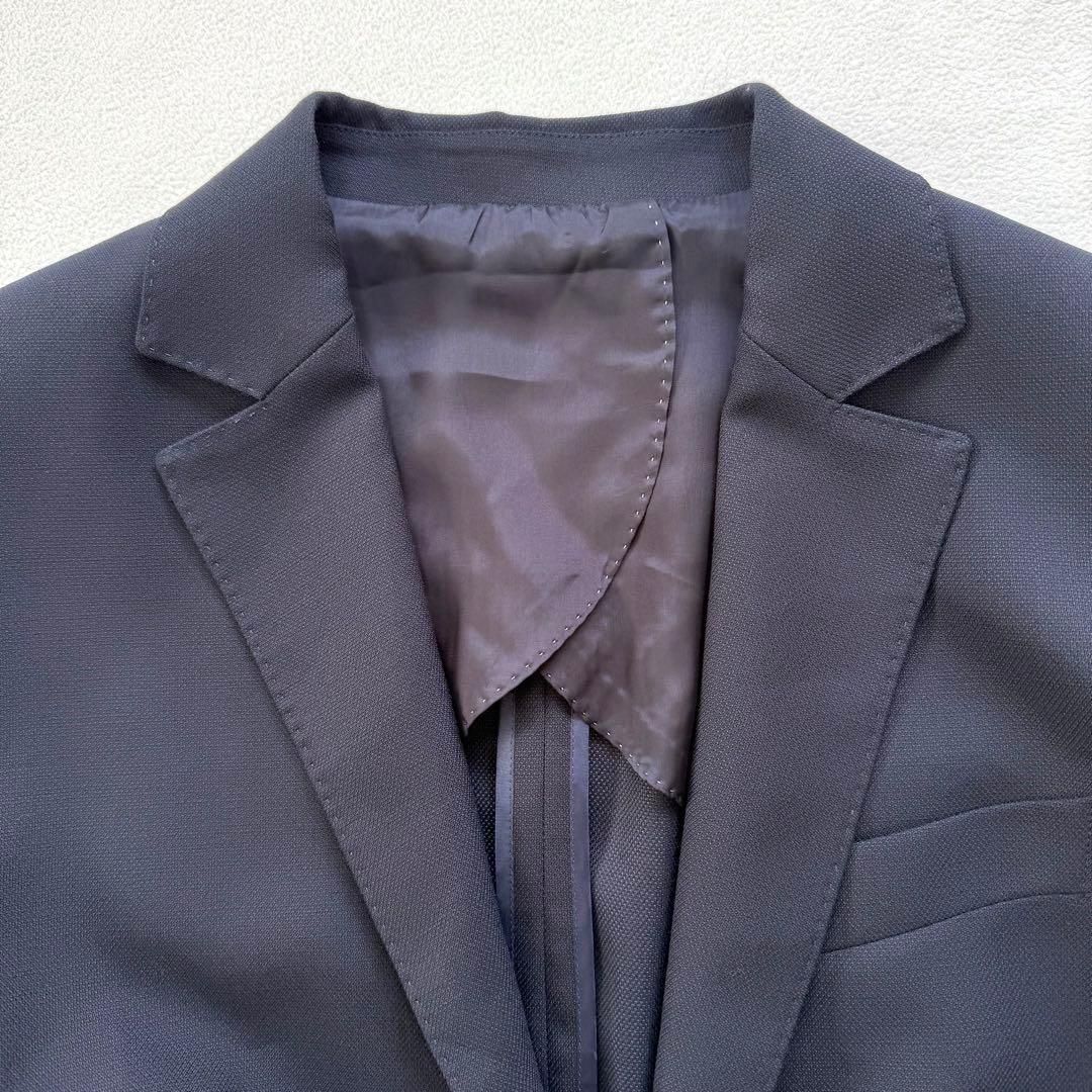 美品15/17号✨ニューヨーカー シルク パンツ スーツ セットアップ ネイビー