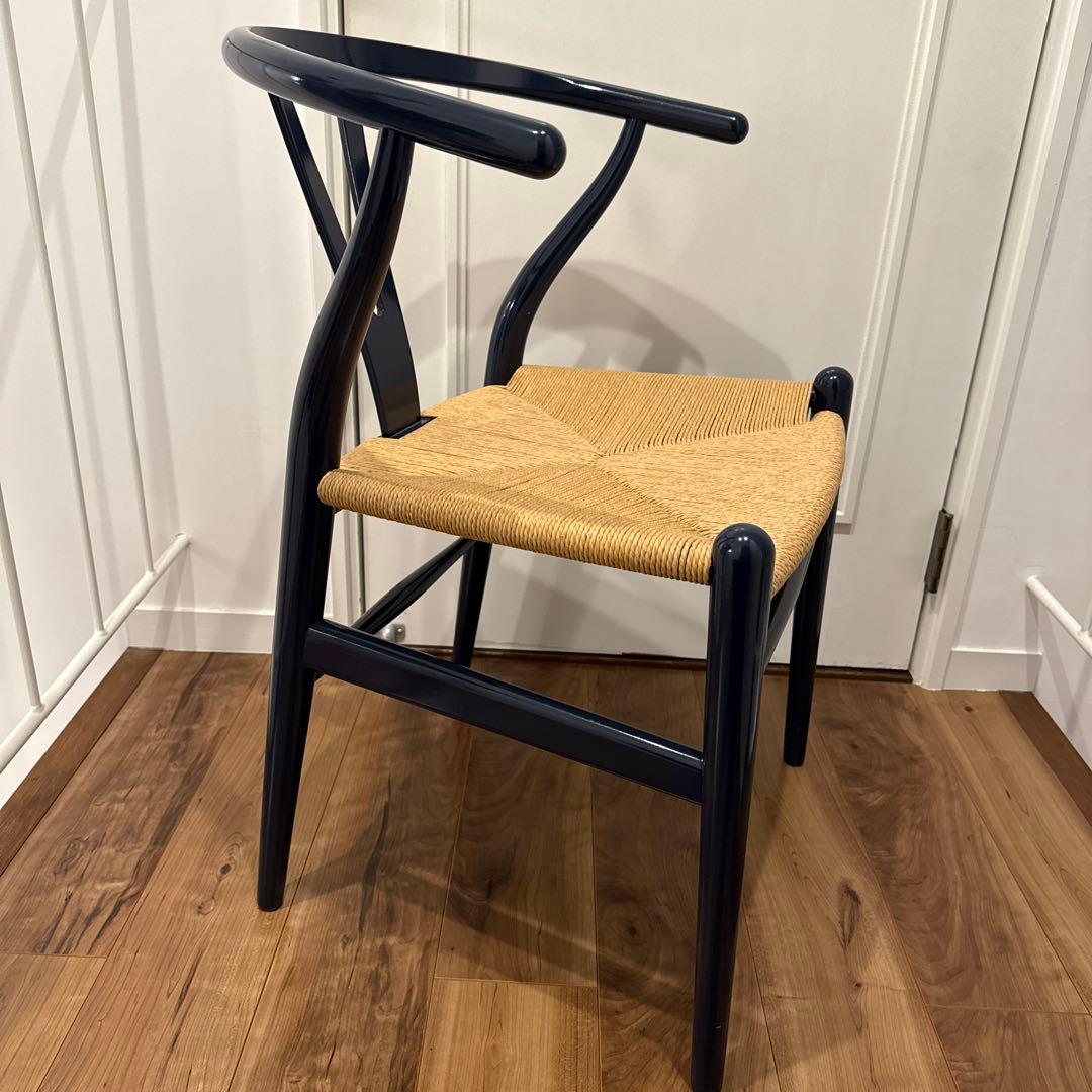 ネイビー ウィッカー ダイニングチェア