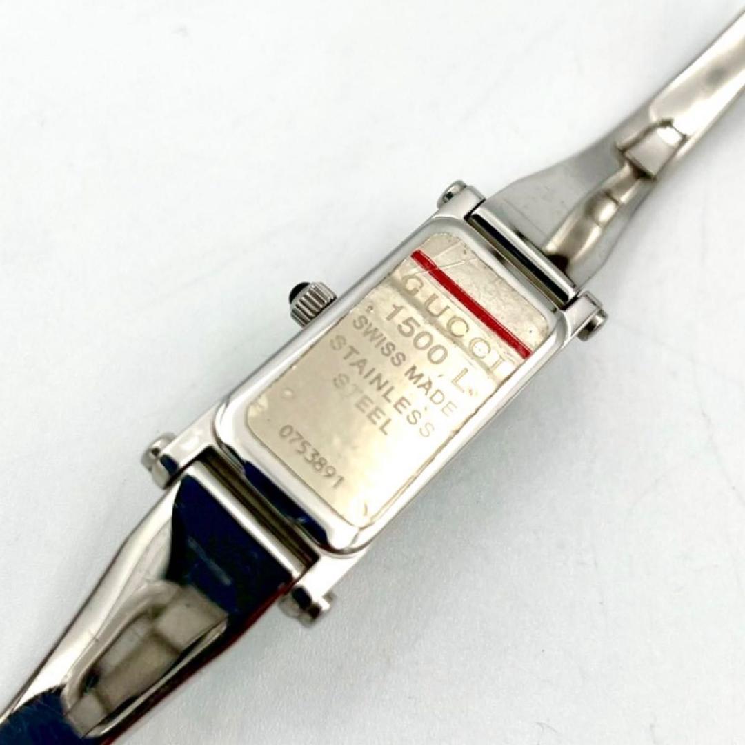 389 新品電池 グッチ 1500L 腕時計クオーツ スクエア バングルウォッチ