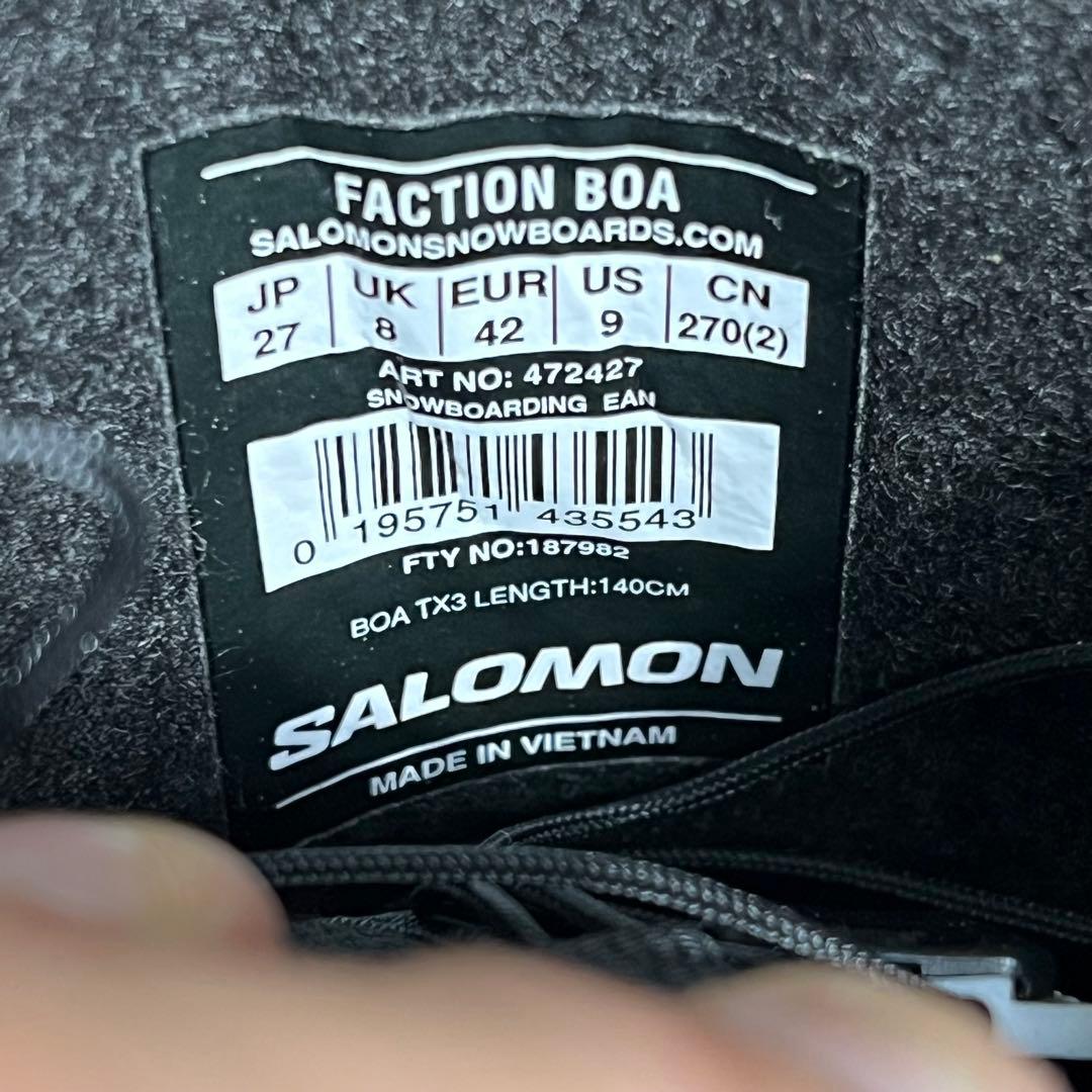 ほぼ未使用 SALOMON FACTION BOAブーツ 2024年 27cm