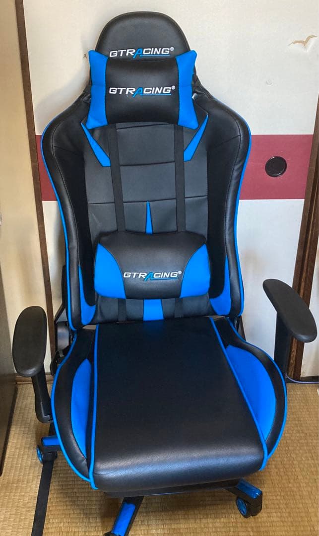 ゲーミングチェアGTRACING オットマン付きリクライニング デスクチェア