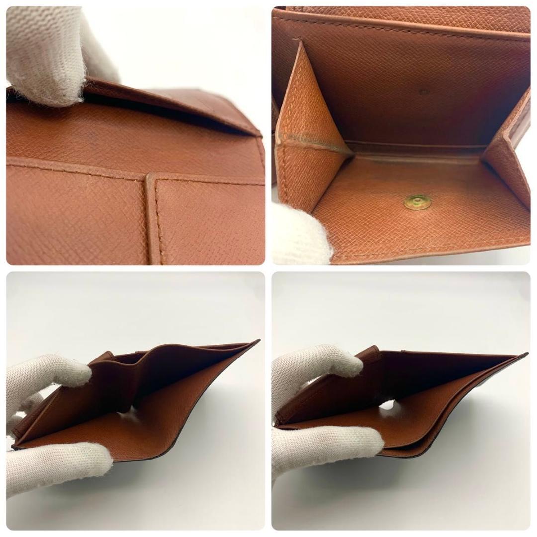 鑑定済み ルイヴィトン ポルトフォイユ マルコ 二つ折り 財布 モノグラム 茶