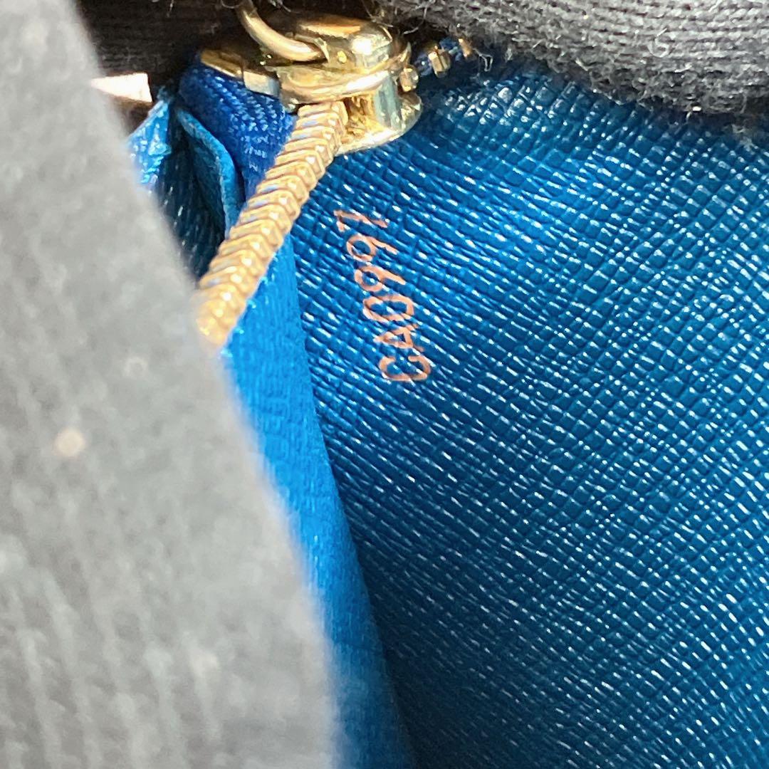 美品 ルイヴィトン エピ ポシェット ポルトモネ クレディ 長財布 青 ブルー