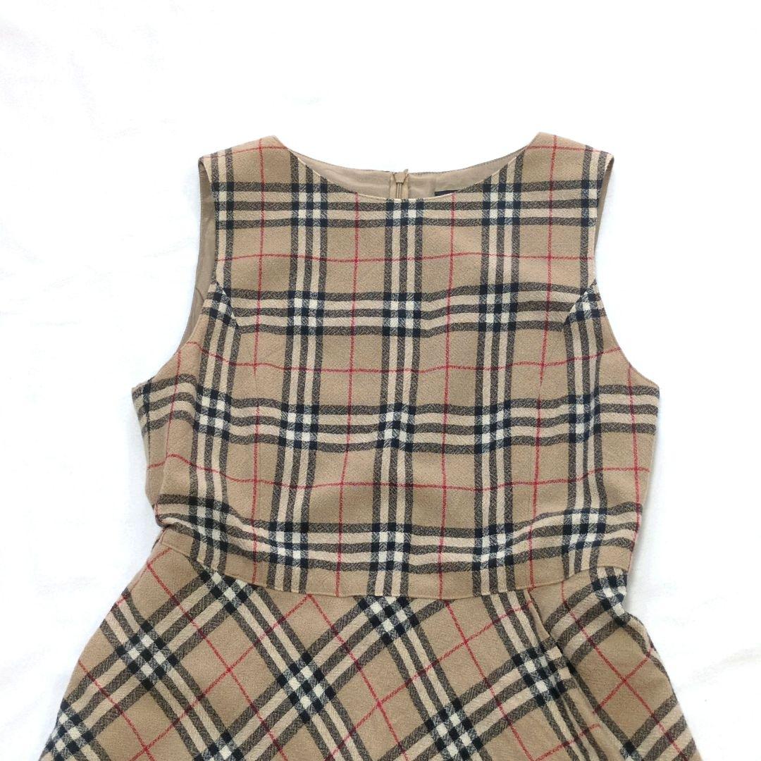 バーバリーロンドン ノバチェック ベージュ ノースリーブ ワンピース ひざ丈