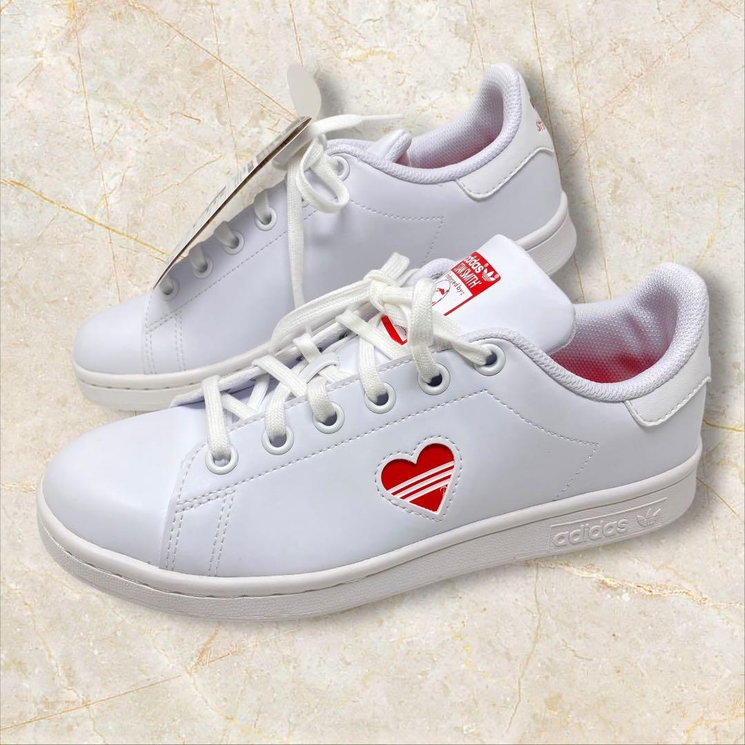 adidas スタンスミス J ホワイト 23 ハート バレンタイン 白