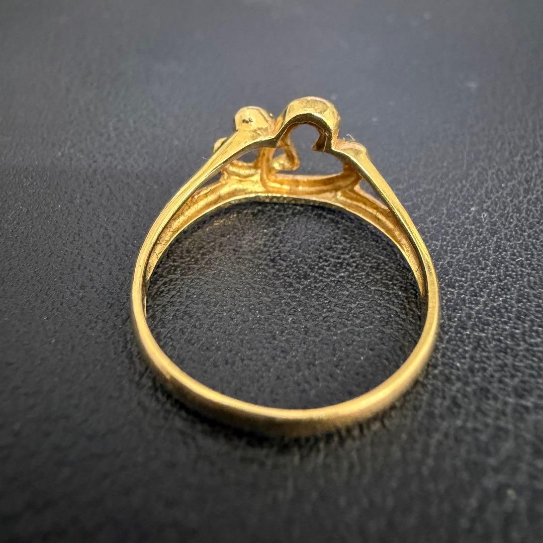 (B013012) K18リング 約10号 ハート 18金YG 指輪