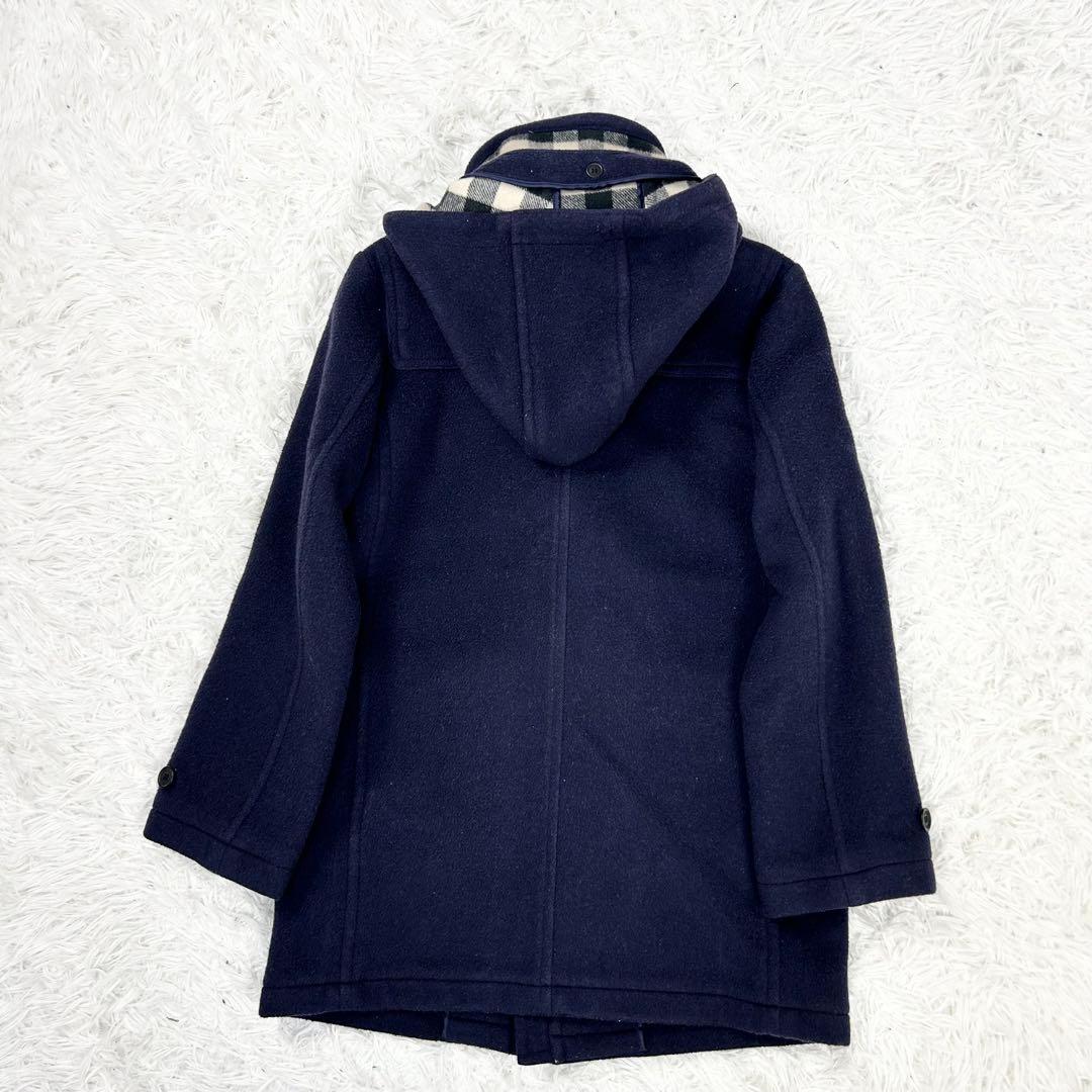 バーバリーチルドレン ダッフルコート 14Y 164cm ネイビー メガチェック
