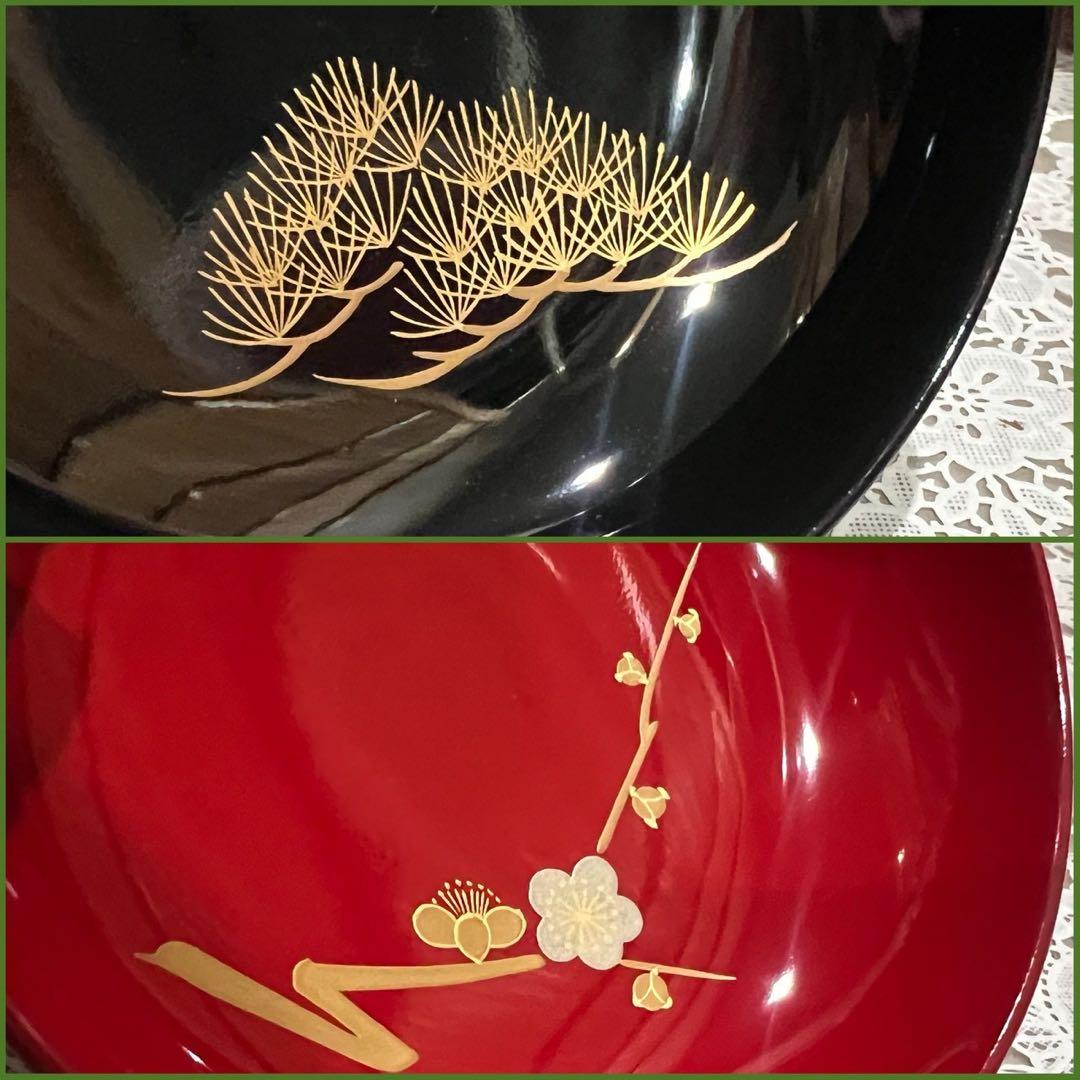 新品 未使用 京漆匠 平安 象彦 松梅 久美椀 セット 蓋付 吸物椀 高級