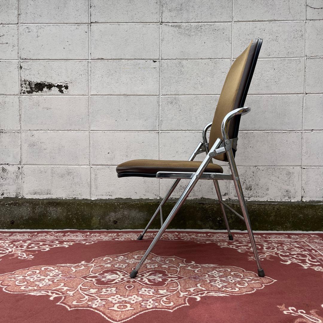 ビンテージ古家具◾️okamura 岡村 折り畳みチェア 椅子 インダストリアル