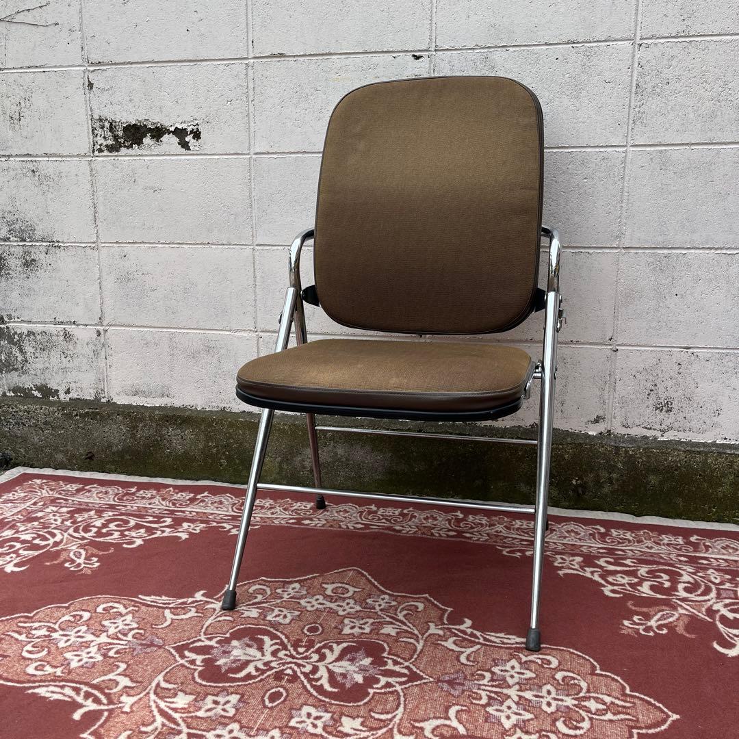 ビンテージ古家具◾️okamura 岡村 折り畳みチェア 椅子 インダストリアル