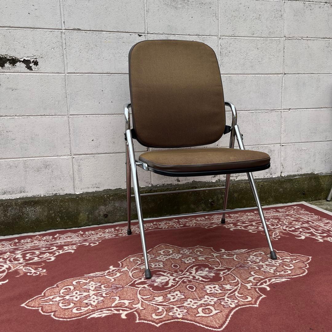 ビンテージ古家具◾️okamura 岡村 折り畳みチェア 椅子 インダストリアル