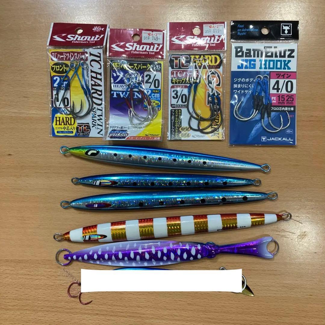 【最終値下げ】カンパチ、ヒラマサ用　ジグ 5個セット＋フック付き