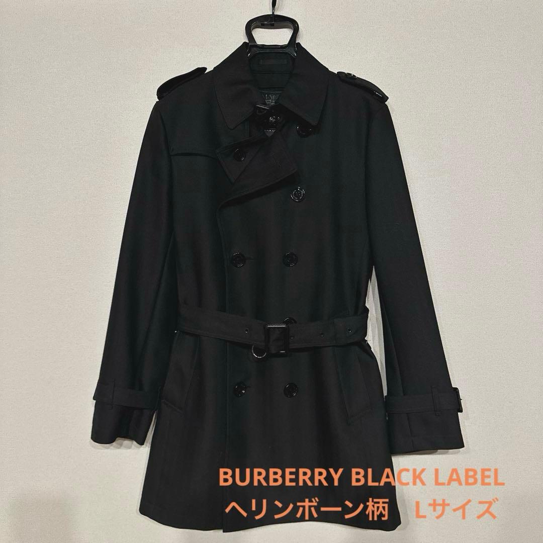 BURBERRY BLACK LABEL ミドル丈トレンチコート ヘリンボーンL