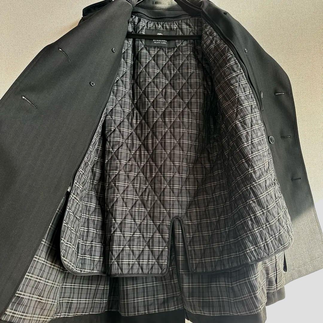 BURBERRY BLACK LABEL ミドル丈トレンチコート ヘリンボーンL