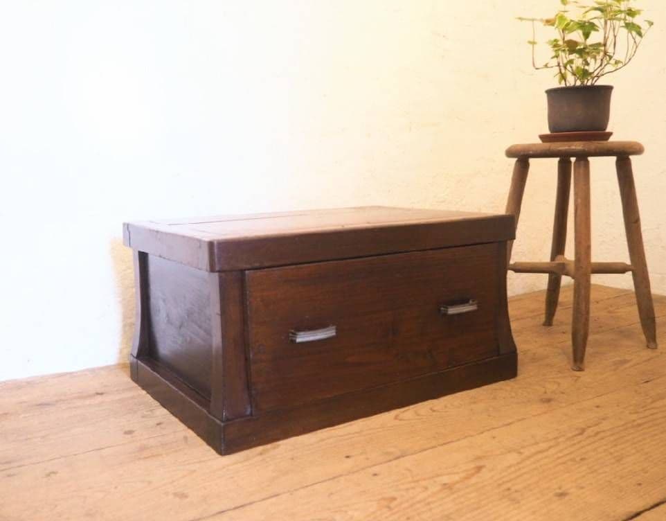 1009 アンティーク　引き出し付　陳列台　展示台　置床　飾り棚 ケース　レトロ