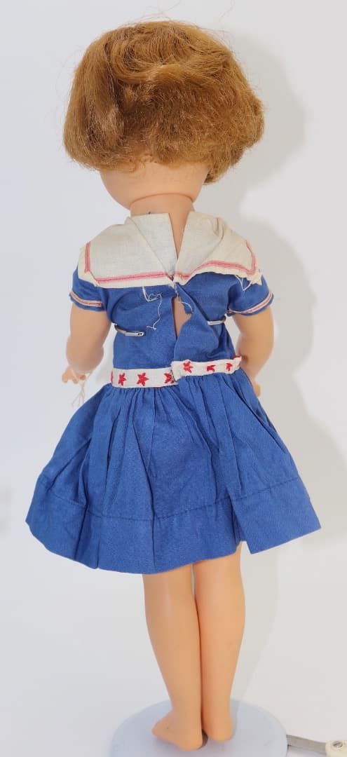 ビンテージ 青いセーラー服シャーリー・テンプル人形44cm 裸足 IDEAL社