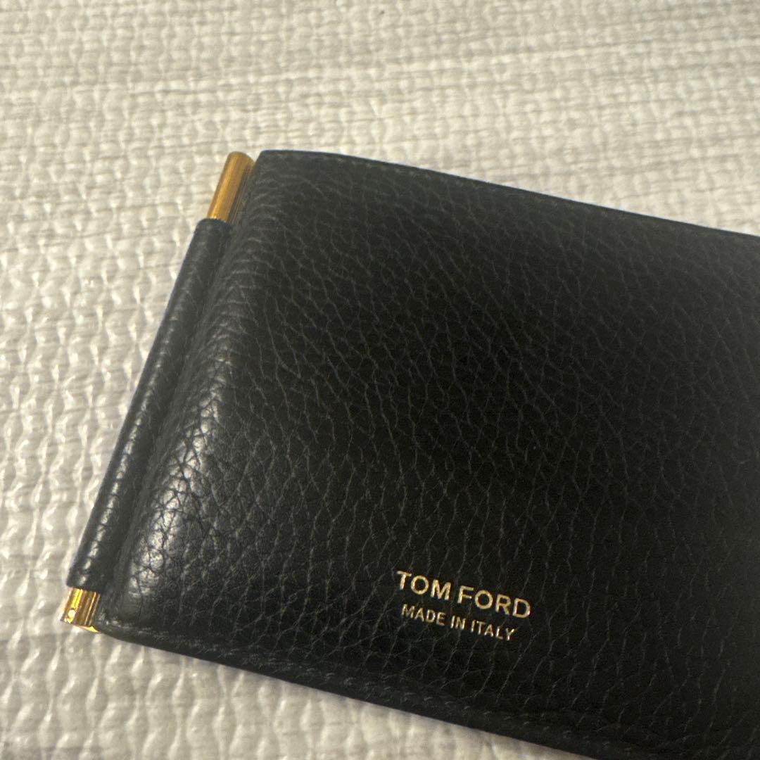 TOM FORD ブラック マネークリップ　二つ折り財布　箱無し