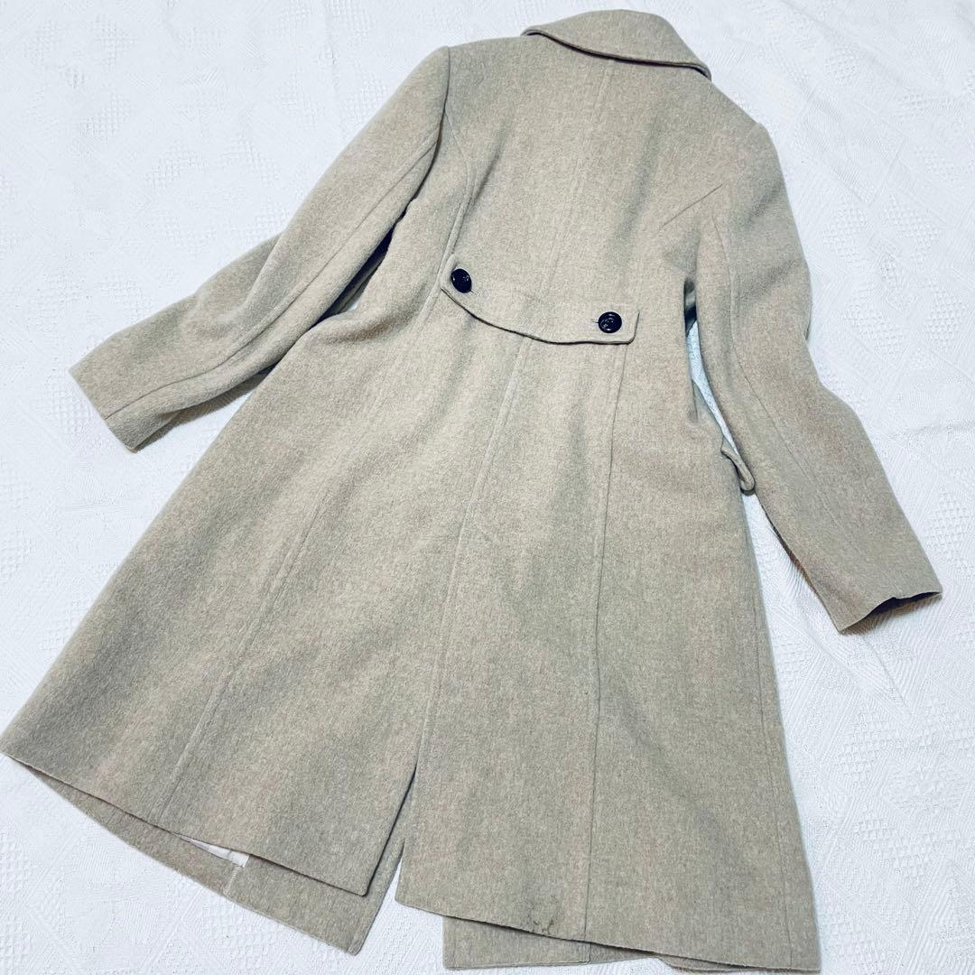 美品　ブルーレーベルクレストブリッジ　ベージュロングコート　ダブルブレスト　38